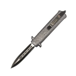 Couteau automatique italien double action – finition argent