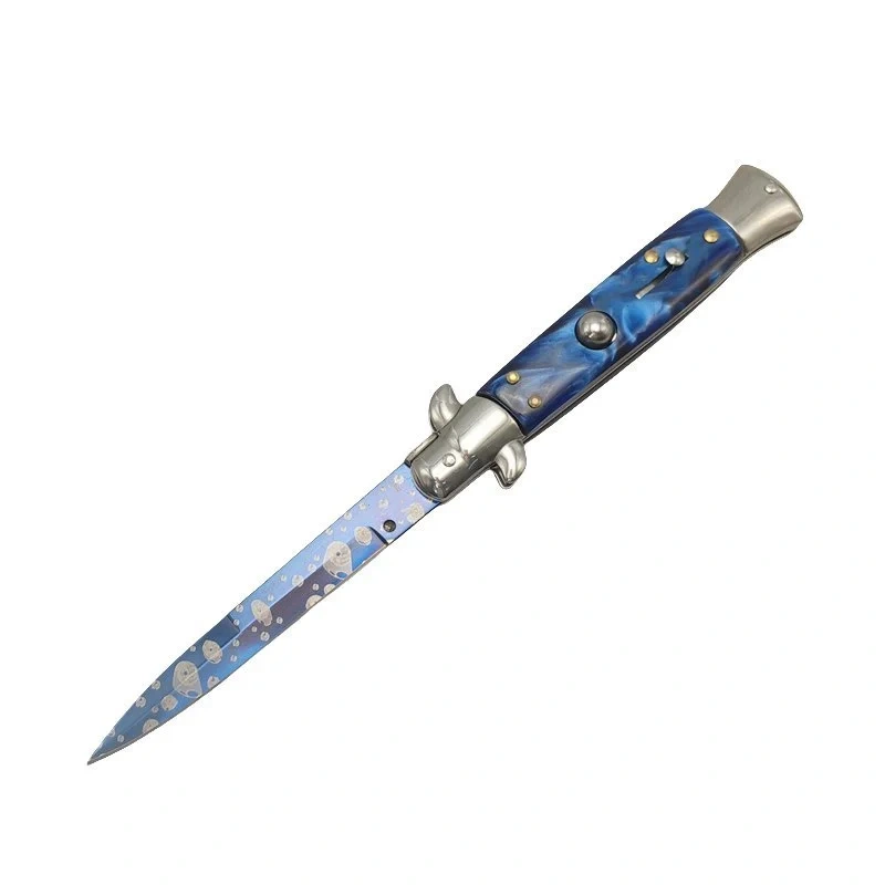 3-3-1-1.webp Couteau stiletto automatique – manche bleu