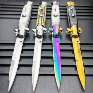 Couteau stiletto à cran d'arrêt Couteau Automatique de Poche Stiletto Italien 8,75 Pouces