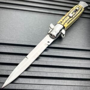 Couteau stiletto à cran d'arrêt Couteau Automatique de Poche Stiletto Italien 8,75 Pouces