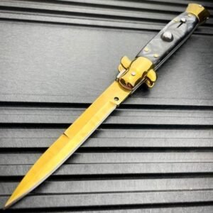 Couteau stiletto à cran d'arrêt Couteau Automatique de Poche Stiletto Italien 8,75 Pouces