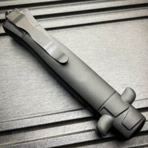 Couteau stiletto à cran d'arrêt finition damas - 9 pouces
