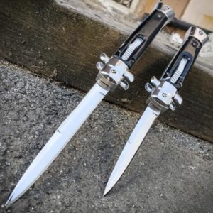 Couteau stiletto à cran d'arrêt Stiletto italien automatique – style gentleman