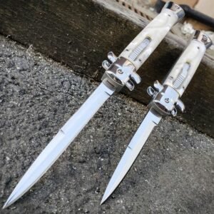 Couteau stiletto à cran d'arrêt Stiletto italien automatique – style gentleman