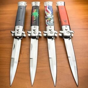 Couteau stiletto à cran d'arrêt Couteau Cran d’Arrêt Stiletto Classique – Modèle Italien