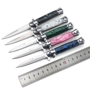 Couteau stiletto à cran d'arrêt - pliant - automatique