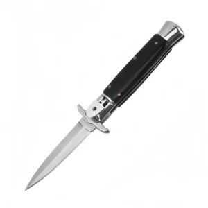 Couteau Cran d’Arrêt Stiletto couteau Noir manche