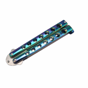 Couteau papillon Helix arc-en-ciel en acier inoxydable