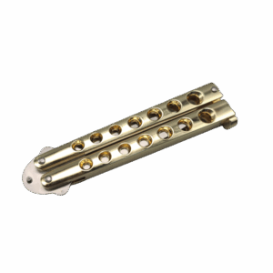 Couteau papillon Helix doré en acier inoxydable