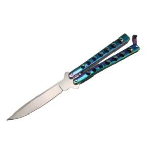 Couteau papillon Helix arc-en-ciel en acier inoxydable