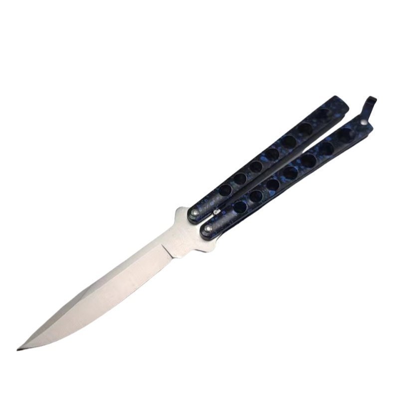 20250107171251.jpg Couteau papillon Helix bleu en acier inoxydable