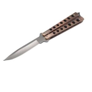 Couteau papillon Helix finition bronze en acier inoxydable