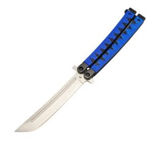 9.5" Samurai Style couteau papillon couteau papillon - Blue manche