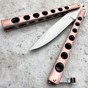 Couteau papillon Helix finition bronze en acier inoxydable