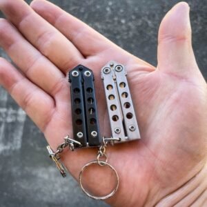 Mini couteau papillon porte-clés en acier inoxydable