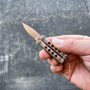 Mini couteau papillon porte-clés en acier inoxydable