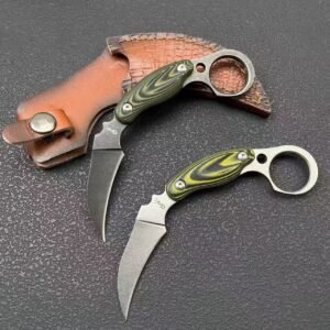 Karambit fixe vert bicolore