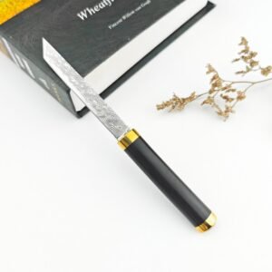 (D89) The Magical Medicine Brush Is A Great Damascus Fixed Blade Knife