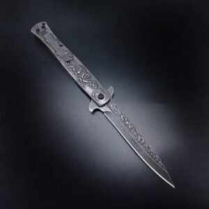 Swordfish Rose Relief Fold Folding Knife