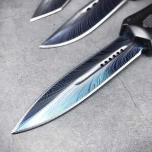(F396) Butterfly 3300 Straight Blue Titanium Twin Peaks OTF Knife