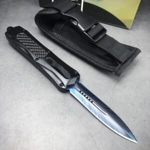 (F396) Butterfly 3300 Straight Blue Titanium Twin Peaks OTF Knife