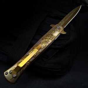 A Folding Knife Of A Gold-embossed Swordfish