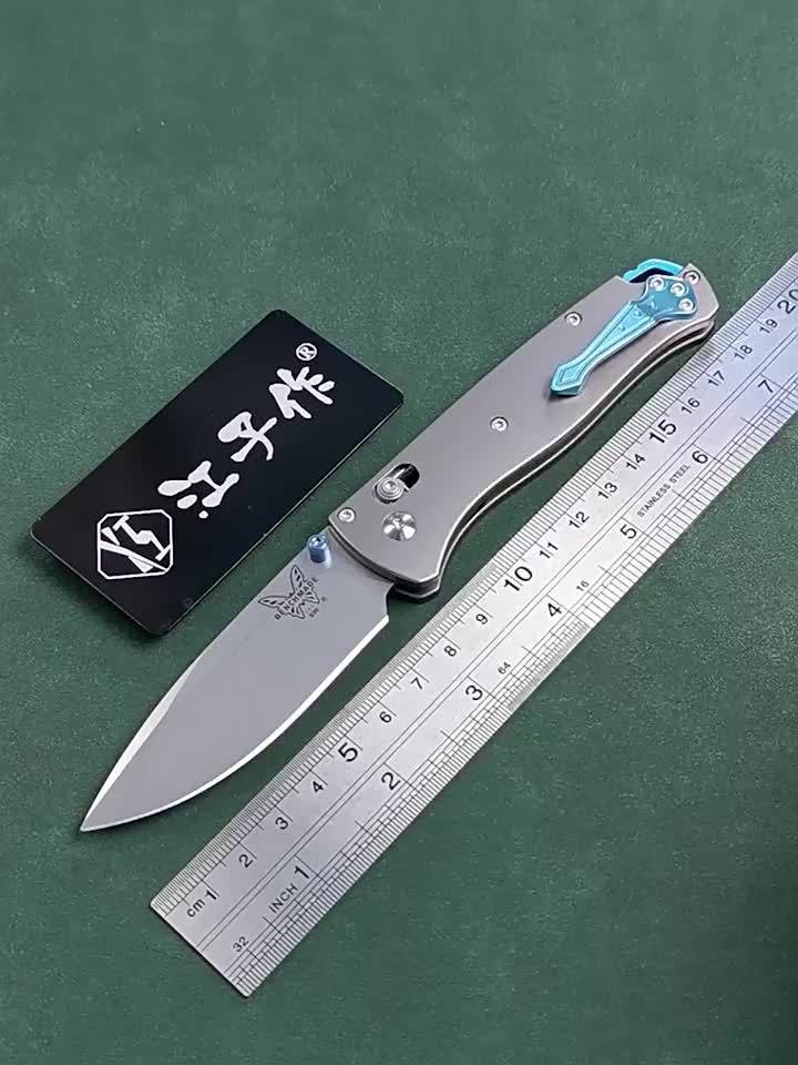 9658c7a9d0c805e7a831d76aef4d8f9a.mp4.pdd_.000001.jpeg Butterfly 535 M390 Stone Washed Titanium Shunfeng Folding Knife
