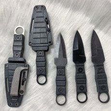 Outdoor straight knife, high hardness, sharpness, tactical small straight knife, with K sheath A-6 Black/black handle