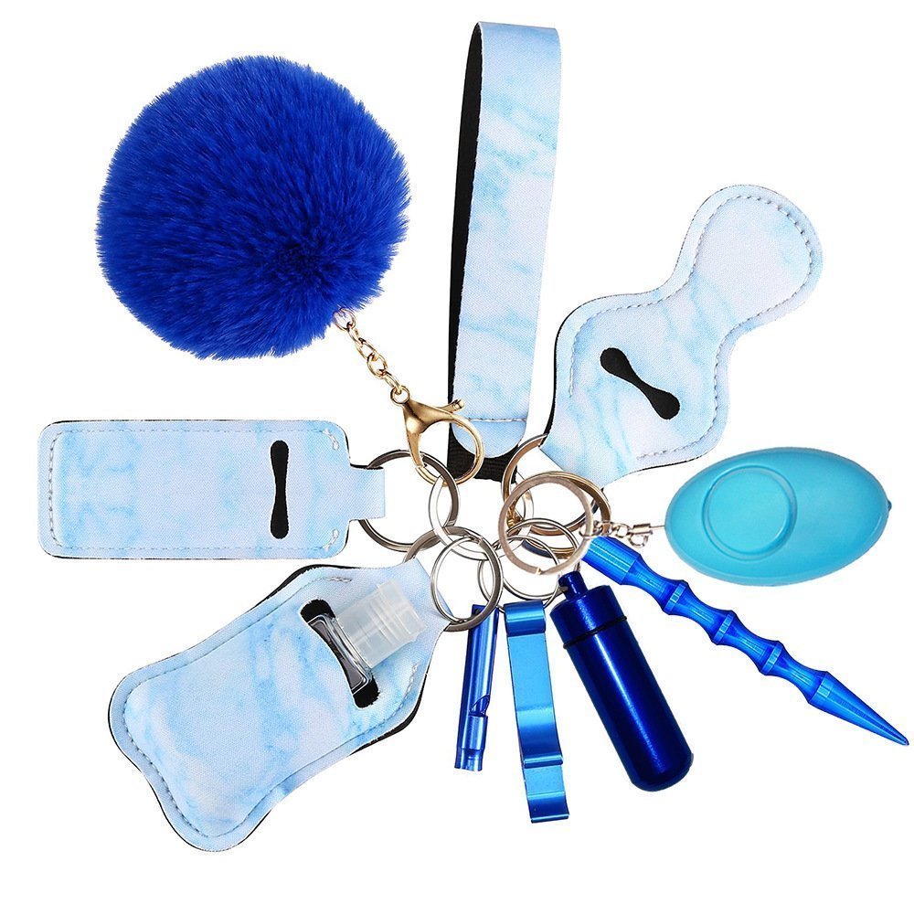 O1CN011qsIEp1UpH1ezL8eQ_1739802566-0-cib.jpg Self Defense Keychain 11-Piece Aluminum Anti-Wolf Alarm Blue