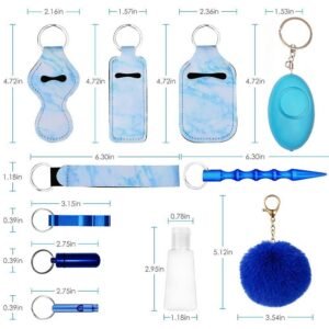 Self Defense Keychain 11-Piece Aluminum Anti-Wolf Alarm Black