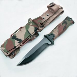Camouflage Fixed Blade Outdoor Knife with Sheath