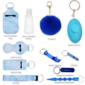 Self Defense Keychain 11-Piece Aluminum Anti-Wolf Alarm Pink