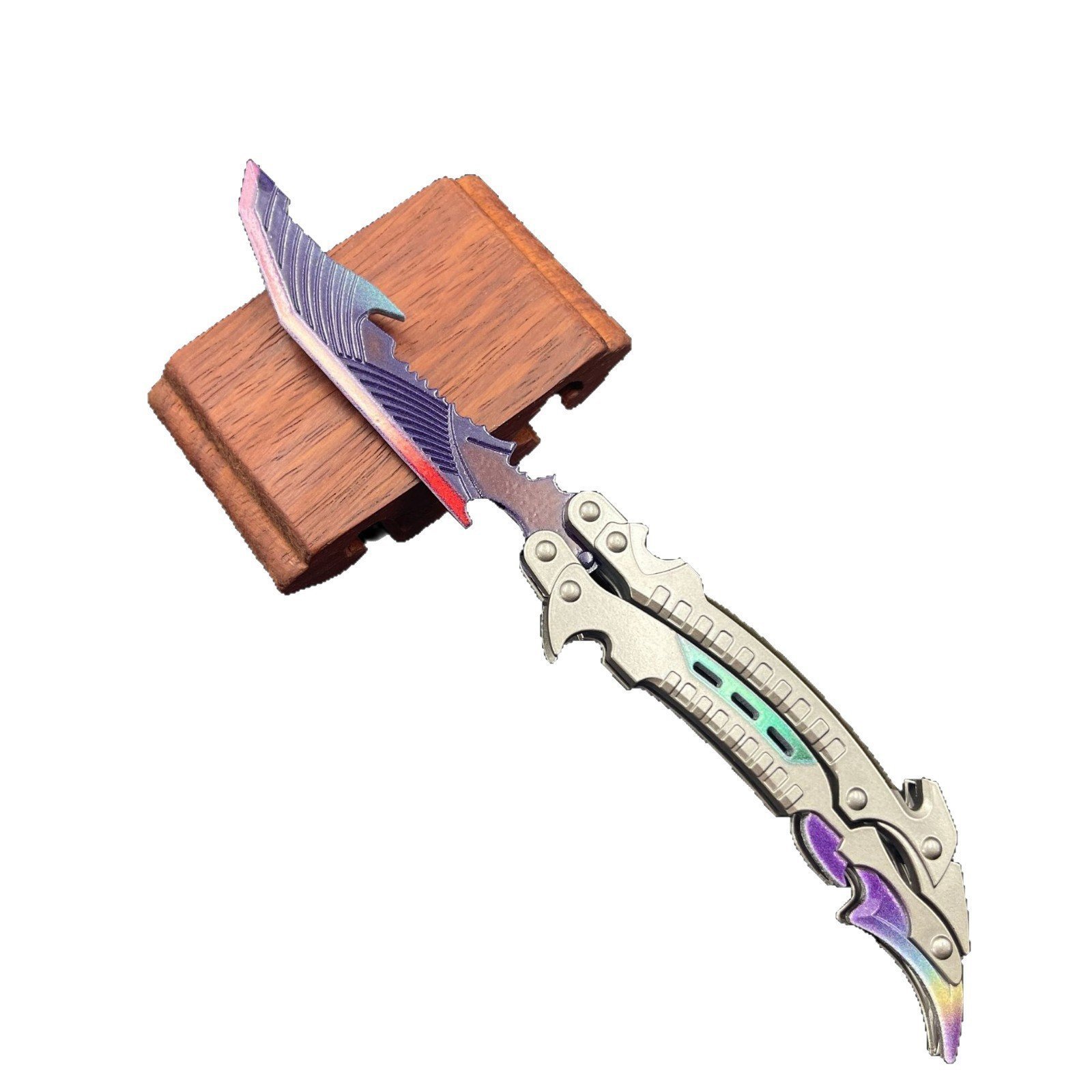 O1CN01yfH4Nb22qpdcB0n2v_2208256877172-0-cib.jpg Call of Duty game peripheral lightning flame shadow metal butterfly knife unsharpened