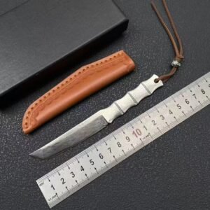 Bamboo-Style Damascus Fixed Blade Knife