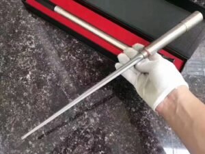 56 Triangular Silver Fixed Blade Knife