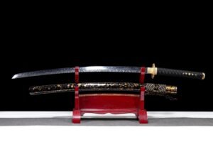 Ghost Handmade Hammered Black Samurai Fixed Blade Knife