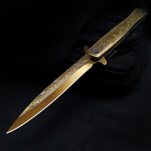 A Folding Knife Of A Gold-embossed Swordfish