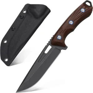 EF127 fixed straight knife 14C28N steel + coarse grain imported linen handle Survival knife