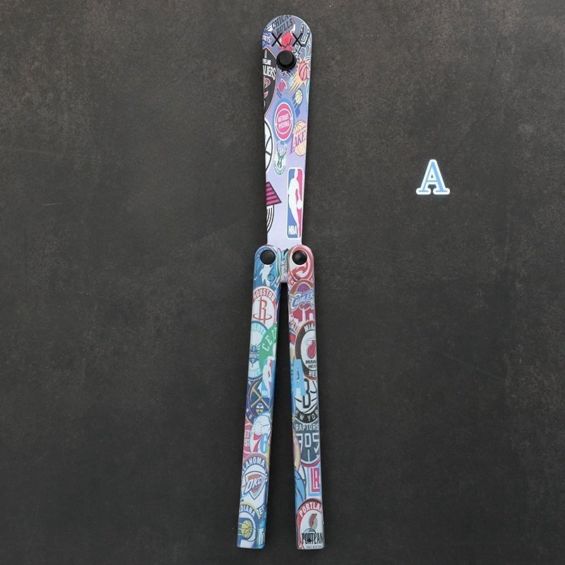 主图-06-2-1.jpg Butterfly Knife Flip Hand Knife Training Folding Knife Squid Safe No Open Edge