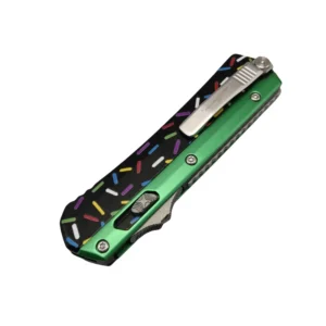 Donut Fighter Switchblade OTF Knife--Green & Black